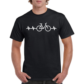 Linia życia EKG - rower - koszulka męska