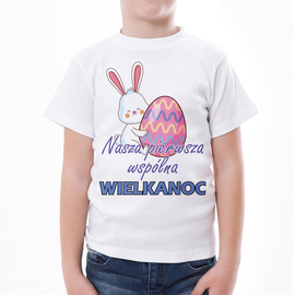Nasza pierwsza wspólna Wielkanoc - zając - koszulka dziecięca