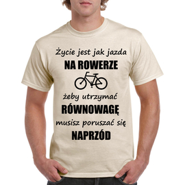 Życie jest jak jazda na rowerze - koszulka męska